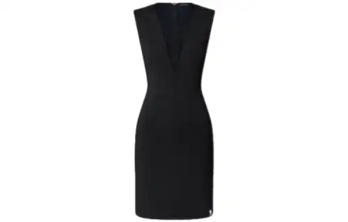 LOUIS VUITTON Tulle Insert Fitted Dress