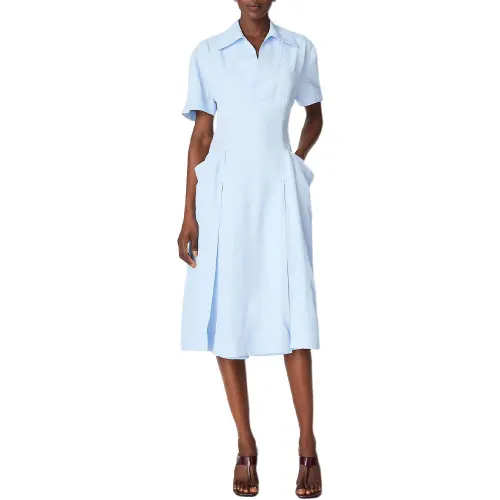Bottega Veneta SS25 Short Sleeved Dress Women's Sky Blue