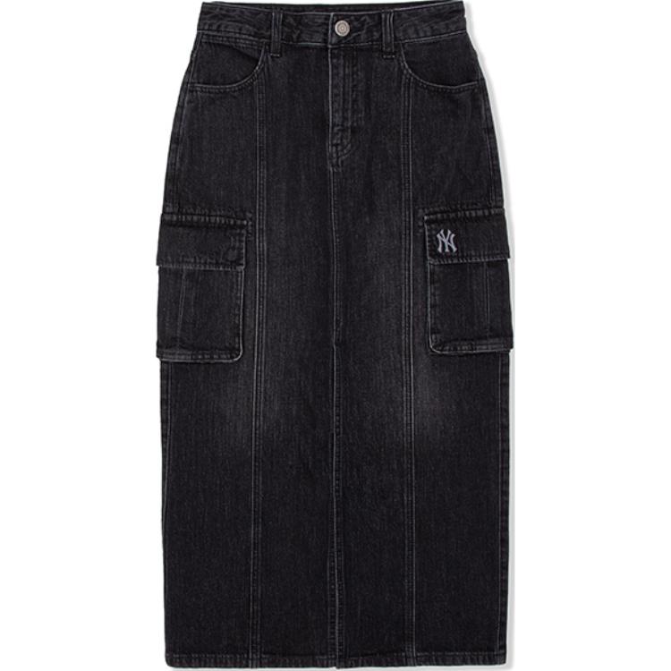 Женская юбка MLB New York Yankees Denim Skirt (черная)
