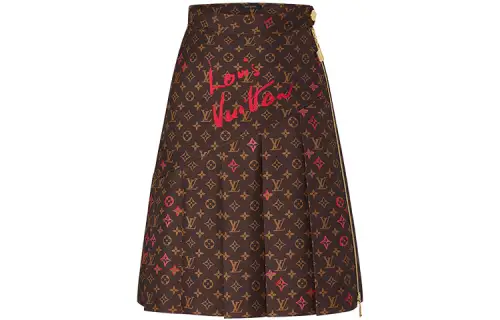 LOUIS VUITTON Casual Long Skirt Women's Brown