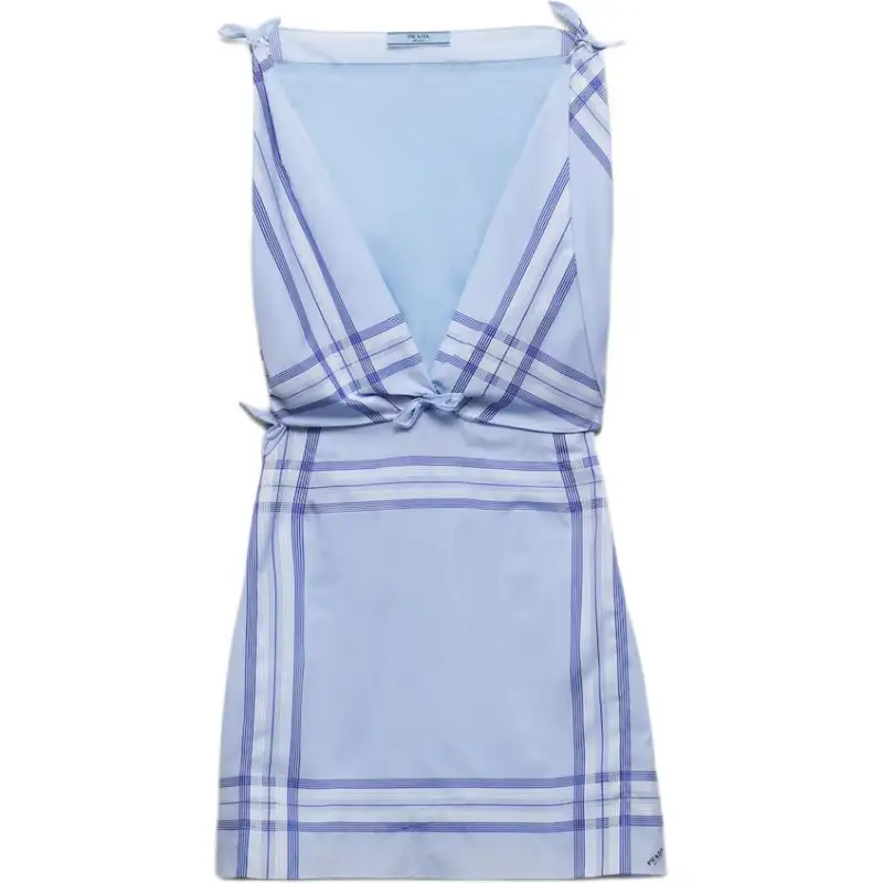 PRADA Checked Cotton Minidress