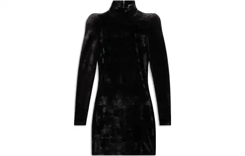 Balenciaga Velvet Turtleneck Dress