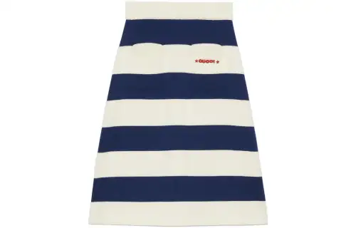 GUCCI Wool Striped Skirt Cream