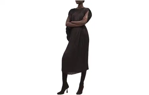 HERMES Sleeveless Dress Women's Black