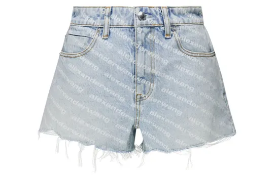 Alexander Wang Bite Logo Denim Shorts