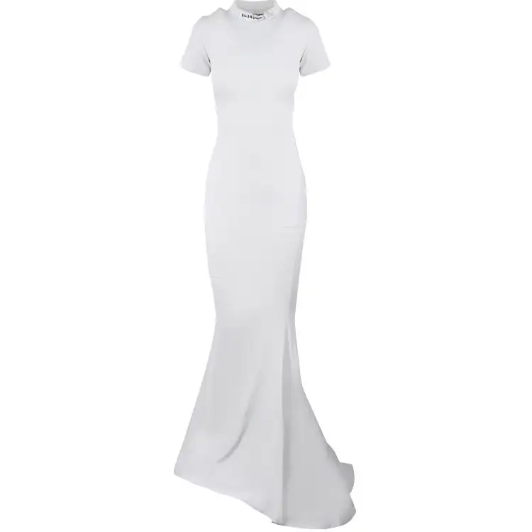 Balenciaga Short Sleeved Dress Regular Fit Women's White