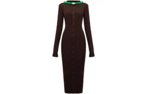 Bottega Veneta Lightweight Ribbed Hooded Dress