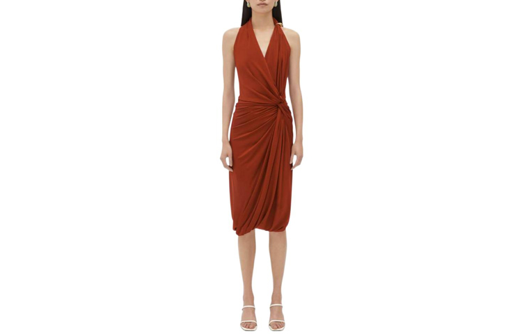Bottega Veneta Drop Ring Detailed Midi Dress