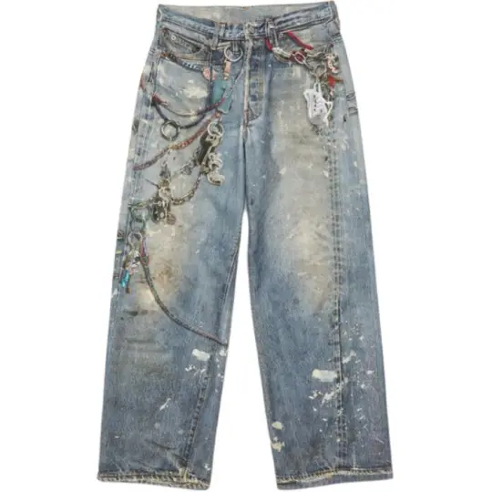 Acne Studios Jeans Women's Medium Blue Moderate Wide Leg Pants