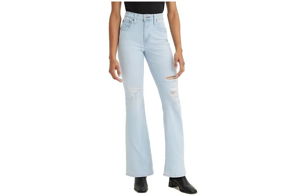 Levi's Jeans Women's White Blue Moderate Flared Pants