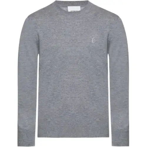 Burberry Cashmere Sweaters Men's Gray Crew Neck Moderate Other