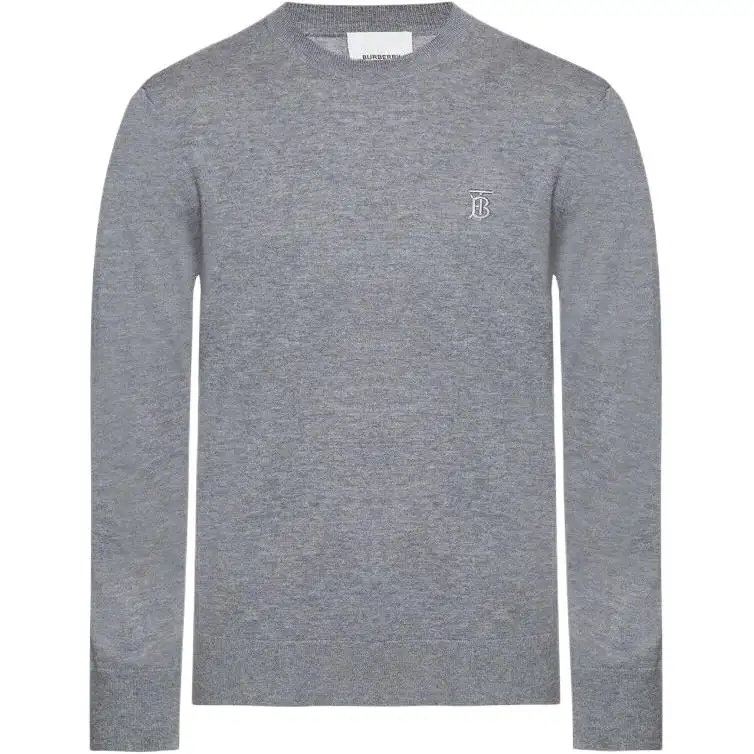 Burberry Cashmere Sweaters Men's Gray Crew Neck Moderate Other