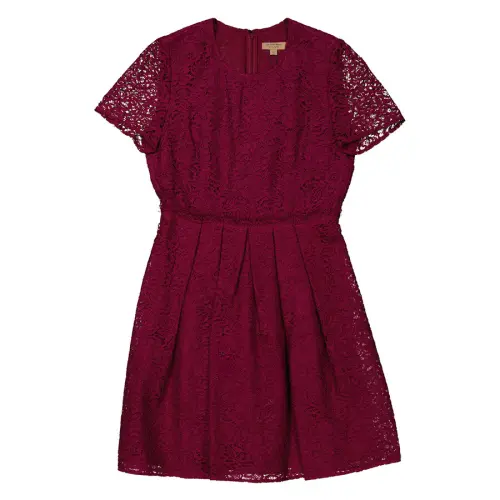 Burberry short-sleeve flared lace dress