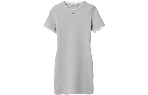 MIU MIU SS23 Short Sleeved Dress Women's Gray