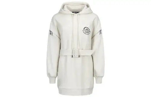 EVISU Long Sleeved Dresses Women's Bone Hooded Moderate Short