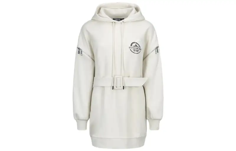 EVISU Long Sleeved Dresses Women's Bone Hooded Moderate Short