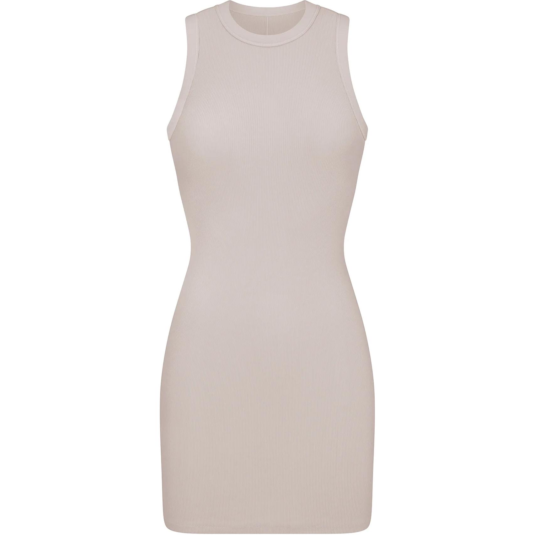 Skims SS24 COTTON RIB TANK DRESS Sleeveless Dress Women's STONE/Stone Color