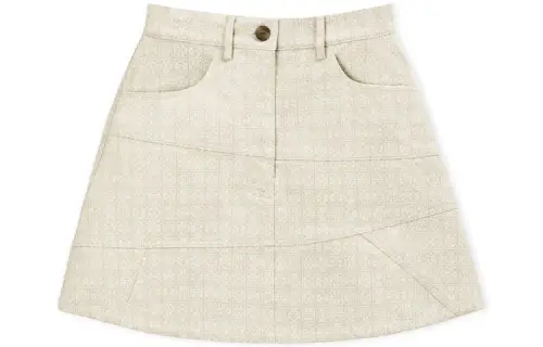 LOEWE Casual Short Skirts Women's Beige Moderate Short A Line Skirt