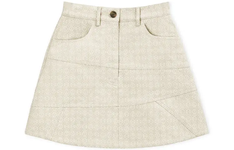 LOEWE Casual Short Skirts Women's Beige Moderate Short A Line Skirt