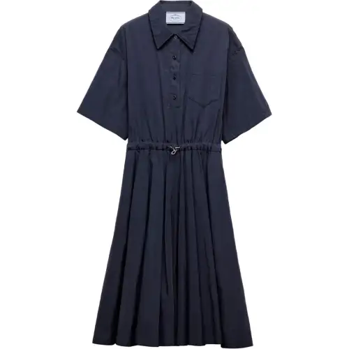 PRADA Pongé Short sleeve Midi Dress