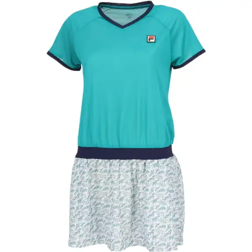 FILA Pinmesh Short Sleeved Dress Women's Glass Green