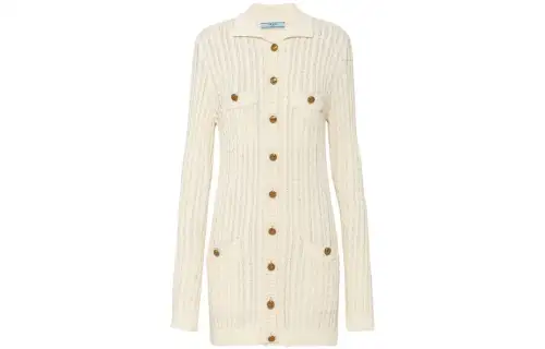 PRADA SS23 Long Sleeved Dress Women's Beige
