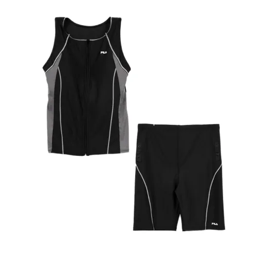 FILA Swimsuit Set Unisex Black Gray