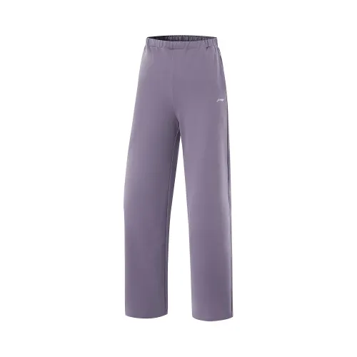 Li Ning Fitness Series Knitted Sweatpants Women's Crow Gray Purple