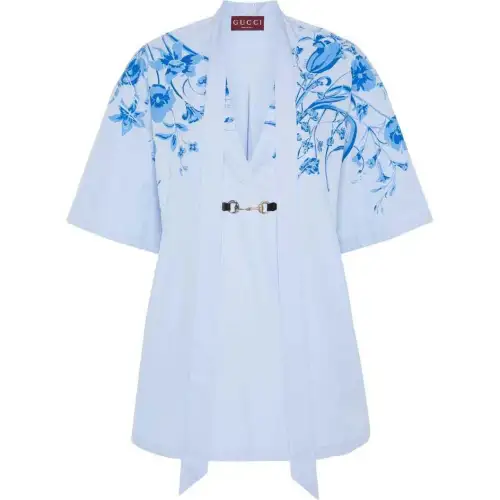GUCCI Horsebit Detail Poplin Dress