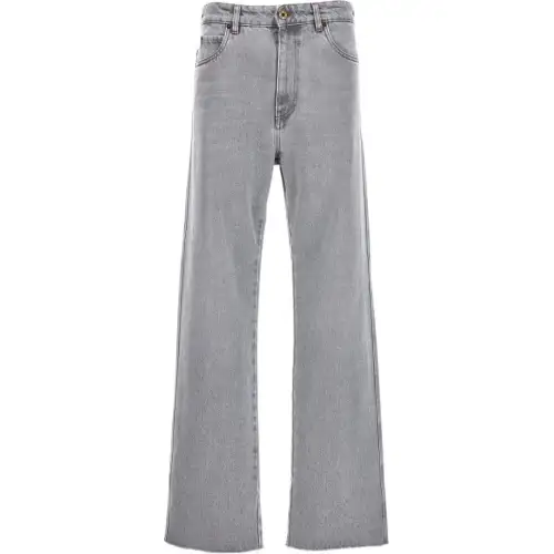 MIU MIU Jeans Women's Gray Moderate Straight Fit Pants