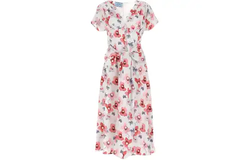 PRADA Short Sleeved Dress Women's White