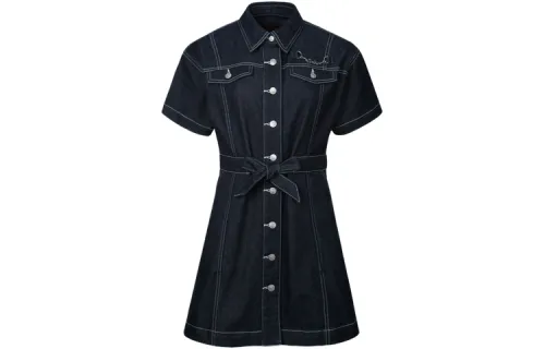 EVISU Short Sleeved Dress Women's Denim Blue