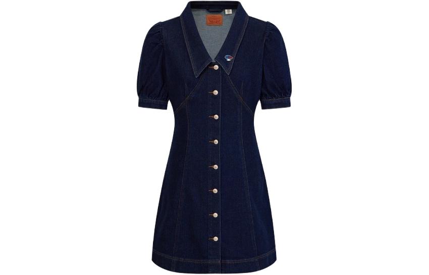Levis Short Sleeved Dress Women's Dark Blue