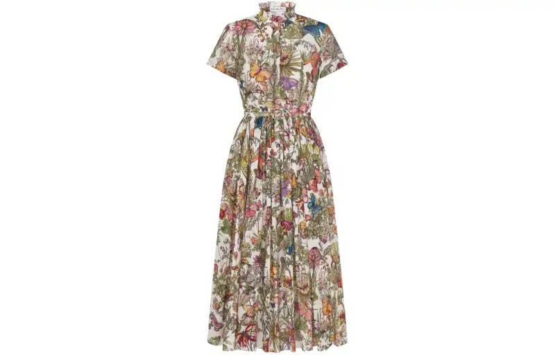 DIOR SS24 Short Sleeved Dress Women's Multicolor