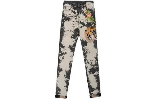 GUCCI Jeans Women's Beige Moderate Straight Fit Pants