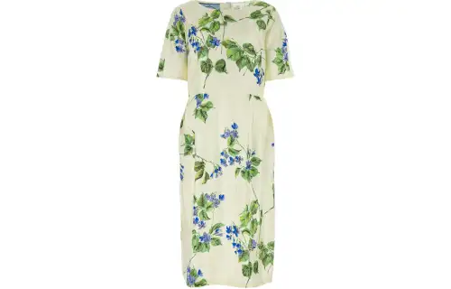Prada Floral Printed Short-Sleeved Dress