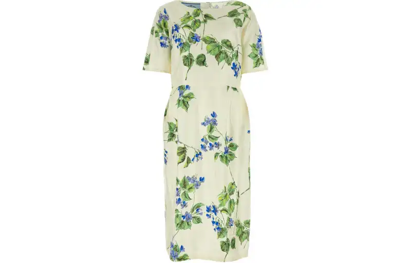 Prada Floral Printed Short-Sleeved Dress