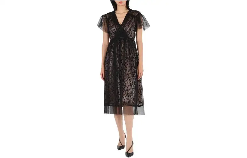 Burberry Short Sleeved Dress Women's Black
