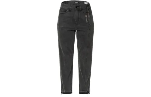 EVISU Jeans Women's Black Moderate Straight Fit Pants