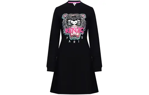 KENZO Long Sleeved Dress Women's Black
