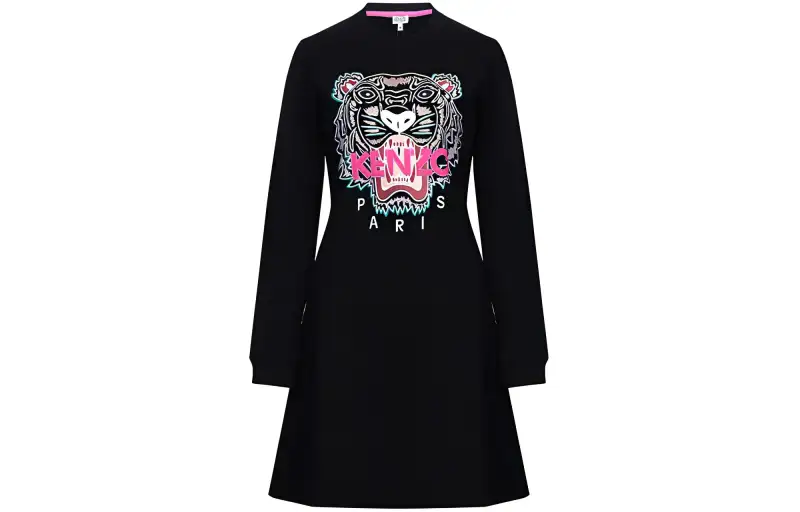 KENZO Long Sleeved Dress Women's Black