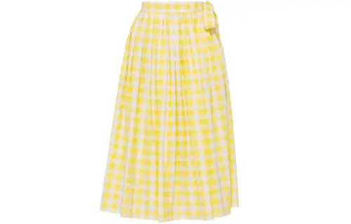 MIU MIU Casual Long Skirts Women's Yellow Moderate Mid Length A Line Skirt