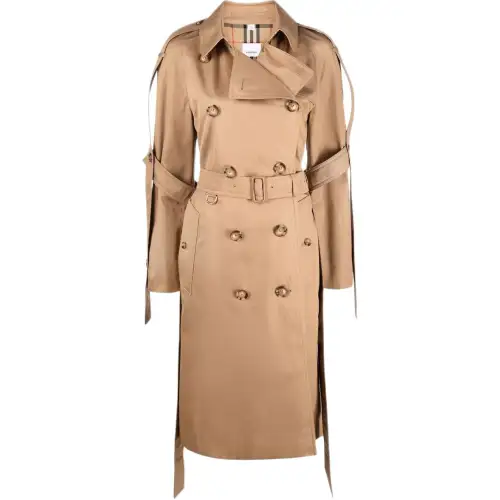 Burberry Coats Women's Camel Lapel Moderate Straight Fit