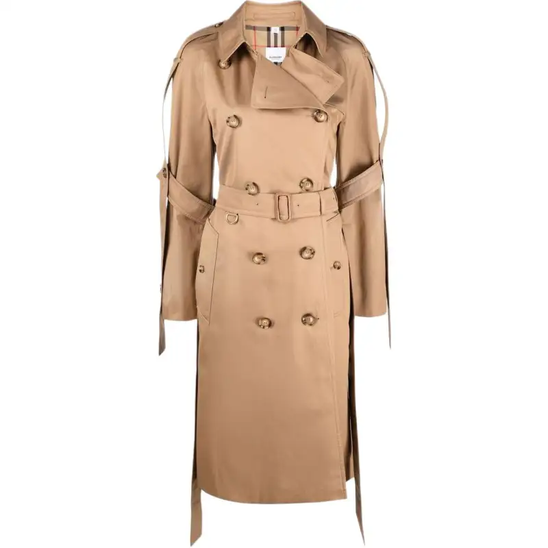 Burberry Coats Women's Camel Lapel Moderate Straight Fit