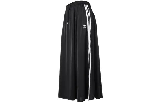 adidas originals Women's Satin Long Skirt Black