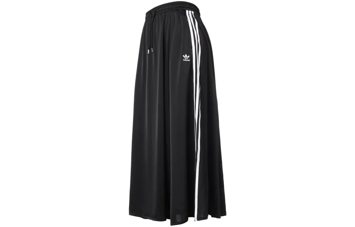 adidas originals Women's Satin Long Skirt Black