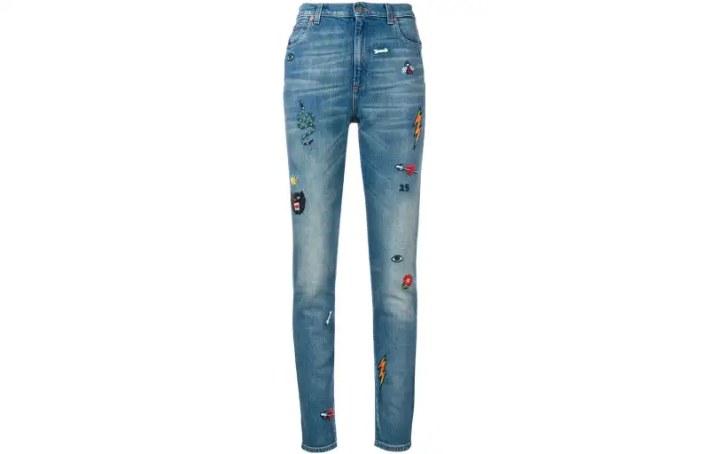 GUCCI Jeans Women's Blue Moderate Slim Fit Pants