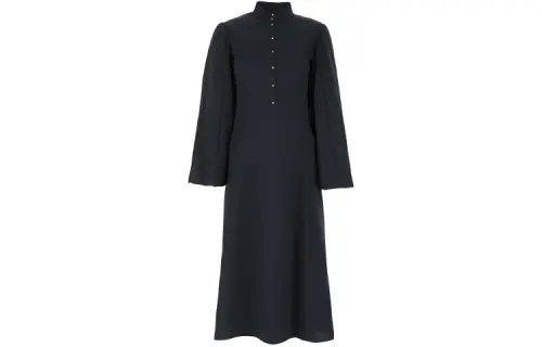LOEWE Long Sleeved Dresses Women's Dark Blue Stand Collar Moderate Long