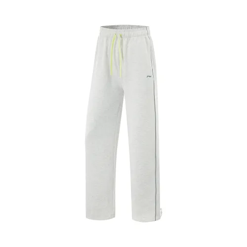 Li Ning Fitness Series Knitted Sweatpants Women's Heather Gray Light Smoke Gray