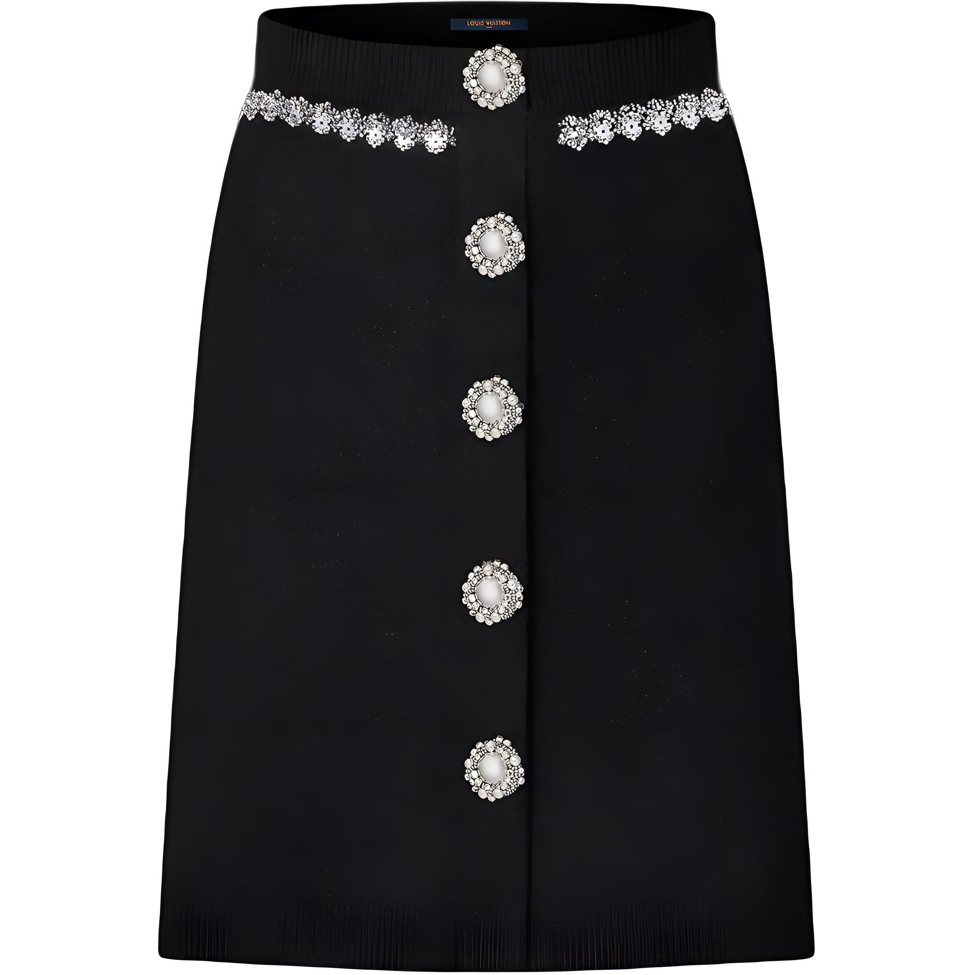 LOUIS VUITTON Jewel Button Knit Skirt